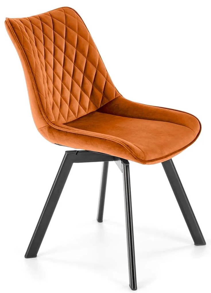 K520 krzesło velvet cynamonowy, obracane, nowoczesne, metalowy stelaż