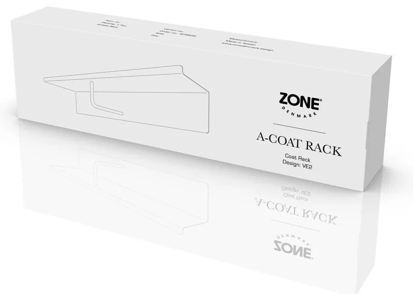 Czarny stalowy wieszak ścienny z półką 21,5 cm A-Coat – Zone
