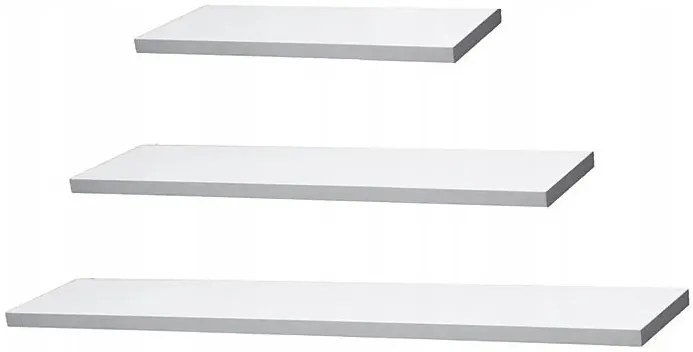 Zestaw 3 białych półek ściennych H2-C38
