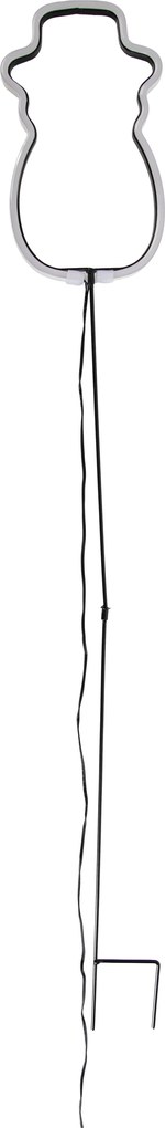 Świąteczny neonowy reflektor gruntowy Biały Bałwan z LED z Timerem IP44 - Fura