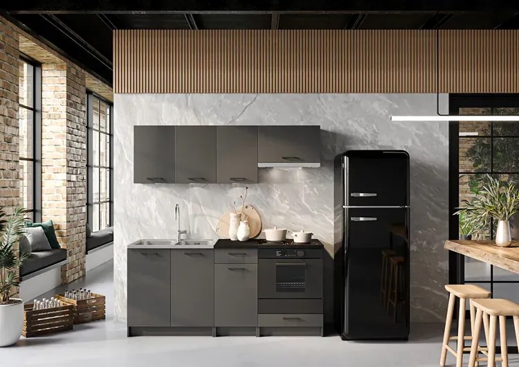 Komplet szafek kuchennych grafit mat T1-H82