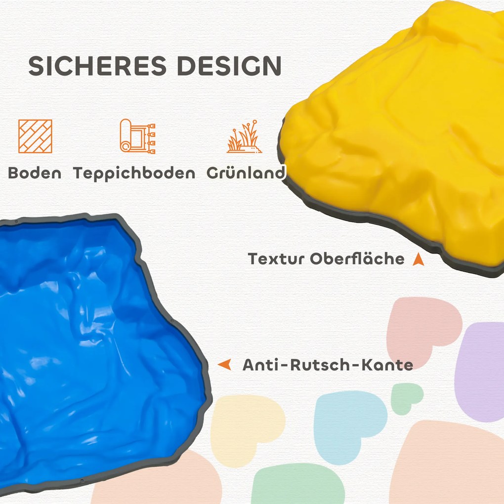 AIYAPLAY 9 Kamieni równoważnych antypoślizgowych do użytku wewnętrznego i zewnętrznego, wspierających koordynację, dla dzieci 3-8 lat, Wielokolorowy