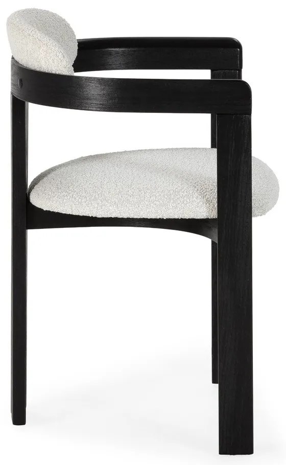 Białe/czarne tapicerowane fotele jadalniane zestaw z podłokietnikami 2 szt. Eiden – MOME