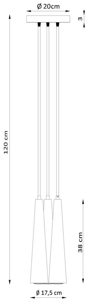 Skandynawska lampa wisząca nad stół - 4X A185 H2-G44