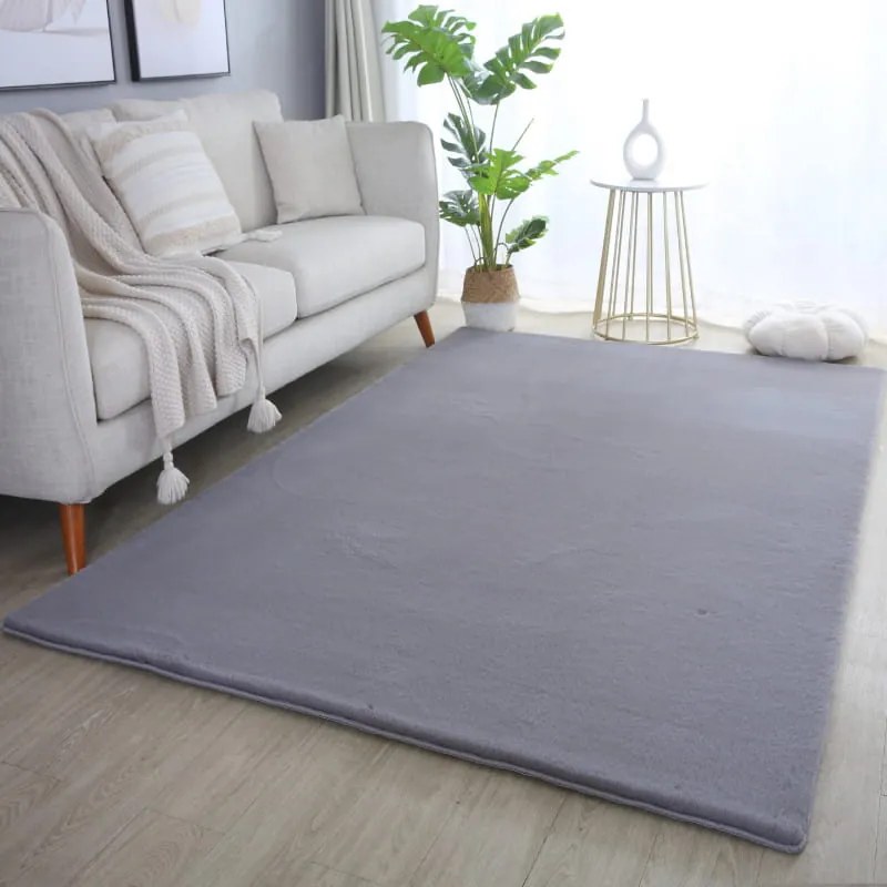 Dywan pluszowy Pouffy szary 200 cm x 290cm