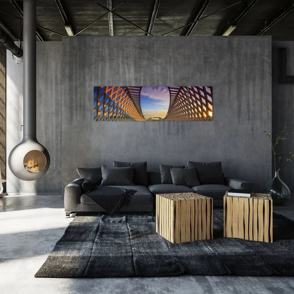 Obraz nowoczesnej architektury mostowej (170x50 cm)