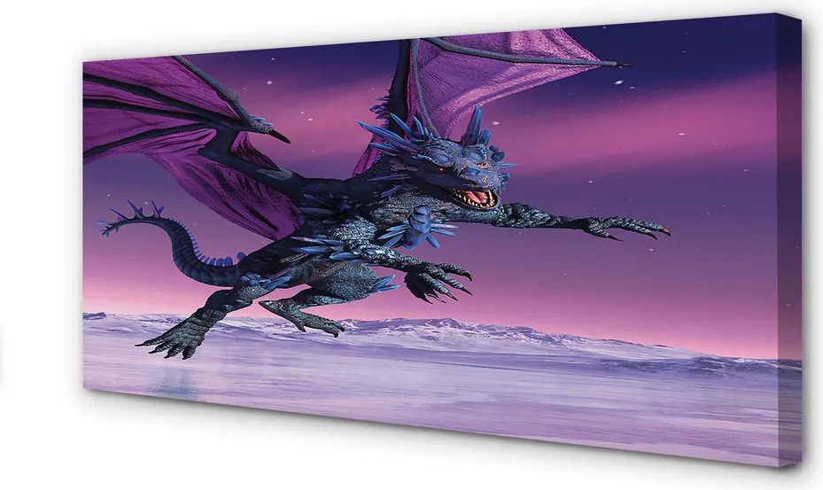 Zdjęcie na płótnie Smok na Kolorowym Niebie