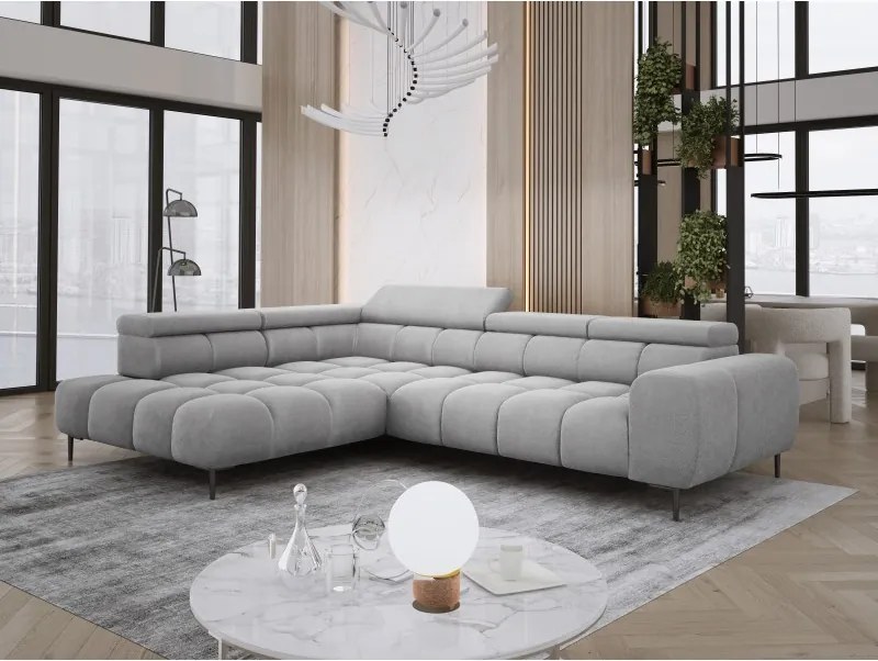 Narożnik PLAZA L Lewostronny z elektryczną regulacją siedziska w tkaninie APHRODITE 19 WERSAL