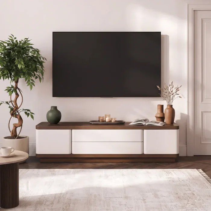 Szafka RTV TIERRA 180 cm Kaszmir/Orzech Japandi