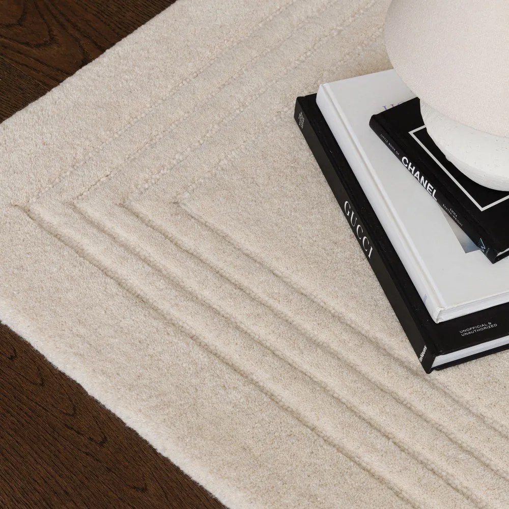 Wełniany dywan tkany ręcznie w kolorze kości słoniowej 120x170 cm Orlo Ivory – Asiatic Carpets