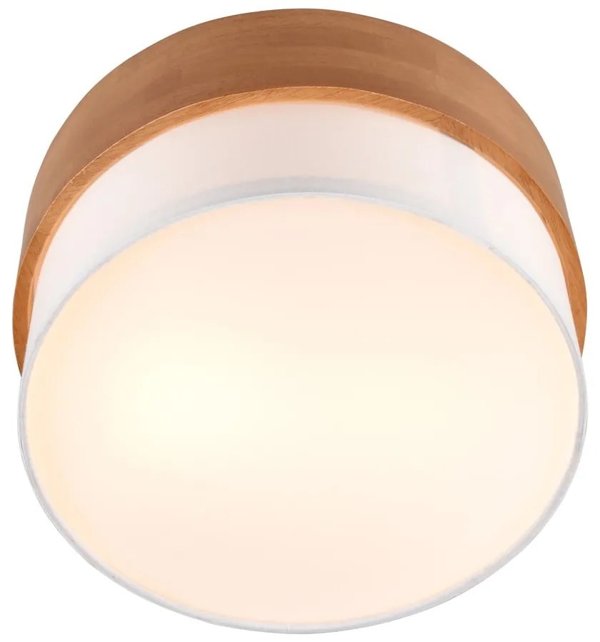 Biało-naturalna lampa sufitowa z tekstylnym kloszem Seasons – Trio