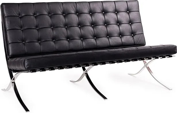 Designerska sofa tapicerowana skórą ekologiczną Barcelon