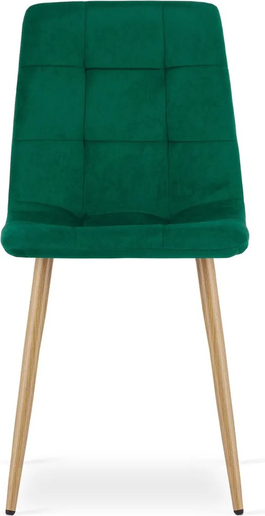 Zielone aksamitowe krzesło KARA