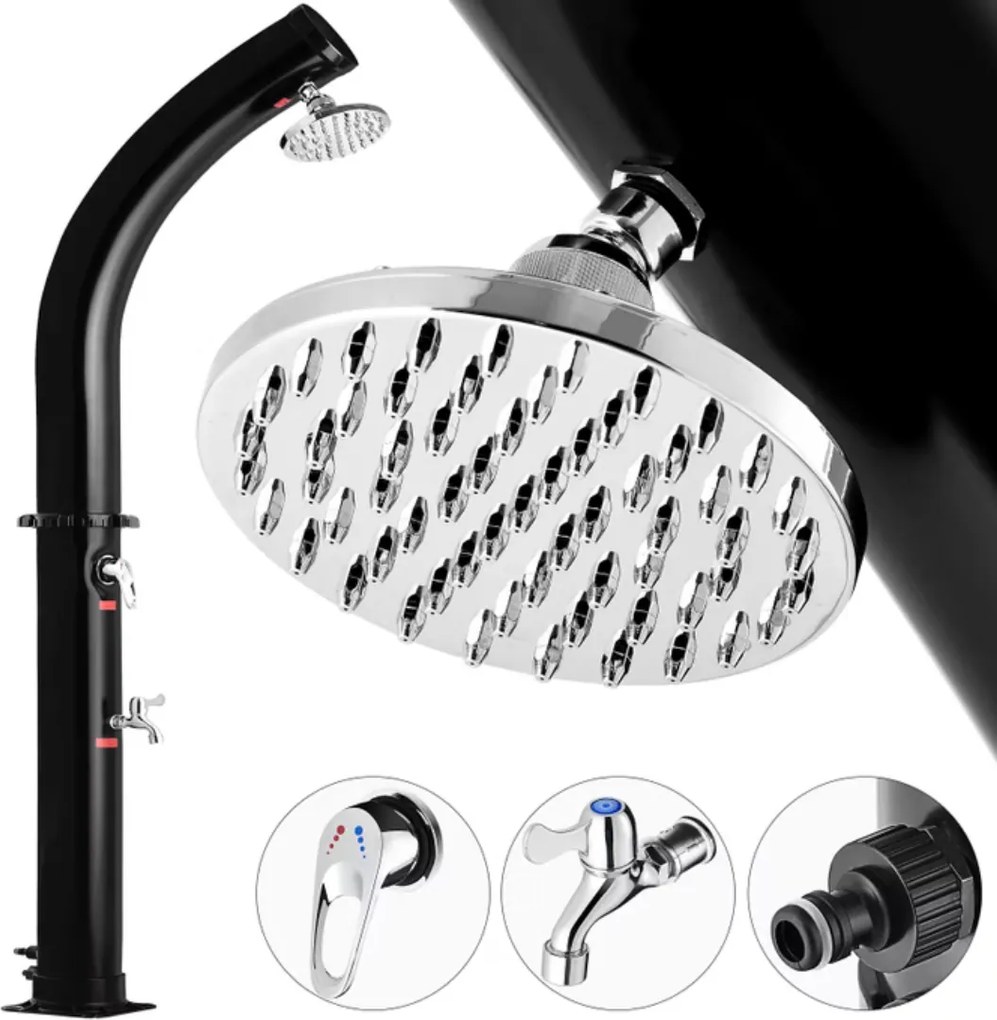 Prysznic solarny BOW, 20l, czarny Monzana