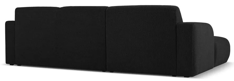 Czarny narożnik z materiału bouclé (lewostronny) Molino – Micadoni Home