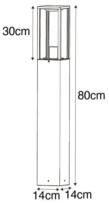Zewnetrzna Industrialna lampa podłogowa zewnętrzna rdzawo-brązowa 80 cm IP44 - CharloisPrzemysłowy Oswietlenie zewnetrzne