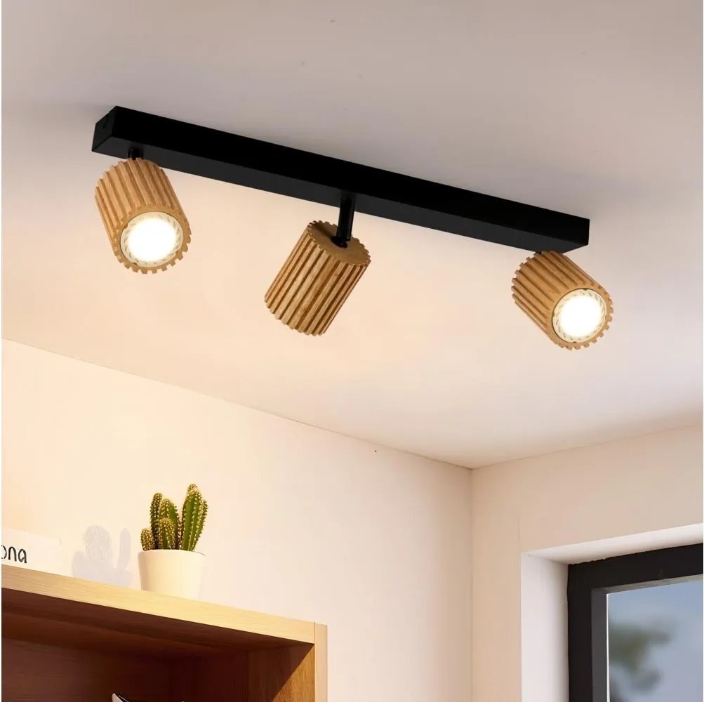 Brilagi - Oprawa punktowa MODERN WOOD 3xGU10/8W/230V drewno/czarny