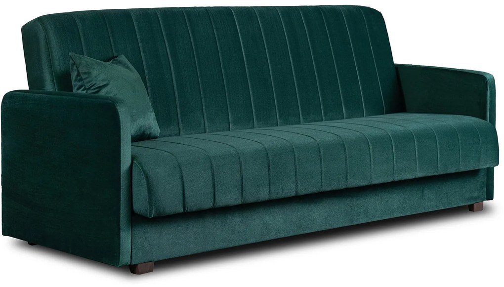 Sofa z Funkcją Spania PORTO Wersalka Rozkładana Dwuosobowa Zielona Nowoczesna do Salonu