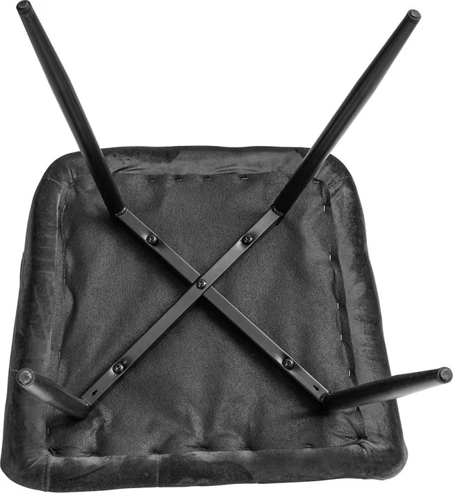 Szare krzesło jadalniane MARLEN VELVET z czarnymi nogami