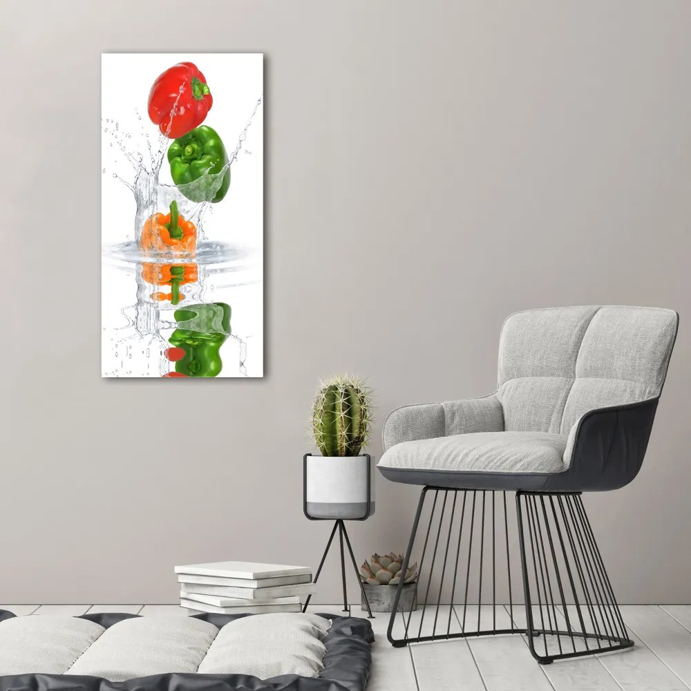 Nowoczesny obraz canvas na ramie pionowy Papryki