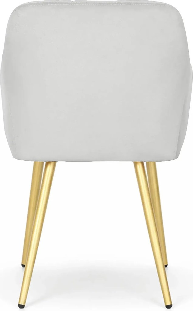 Zestaw 4 szarych krzeseł pikowanych w stylu glamour W6-M67