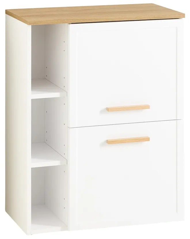 Biała niska wisząca szafka łazienkowa 77x60 cm Quickset 383 – Pelipal