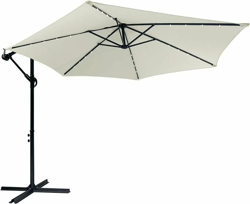 Avenberg Duży parasol z regulacją nachylenia Sunny LED 300, beżowy