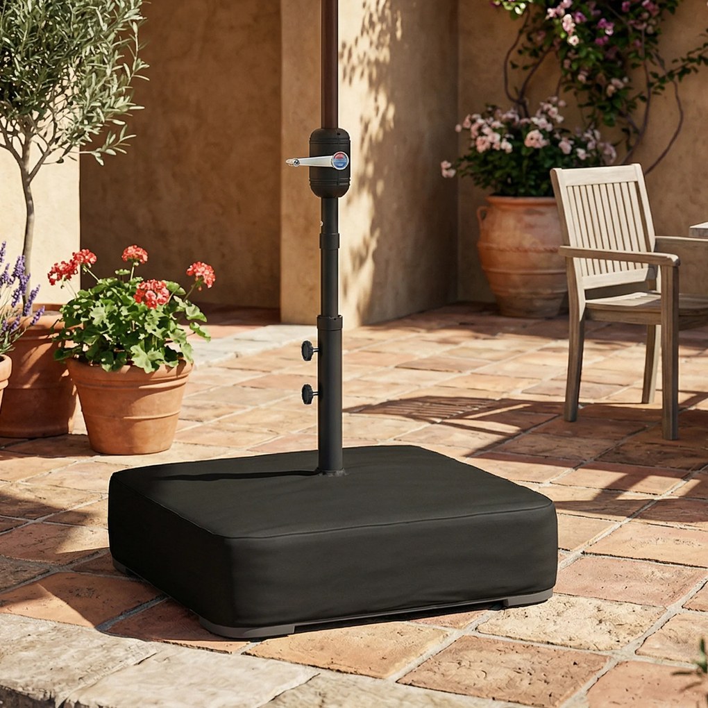 Outsunny Stojak na parasol 80 kg piasku solidna podstawa do parasoli bocznych i drążków 48 mm czarny | Aosom PL