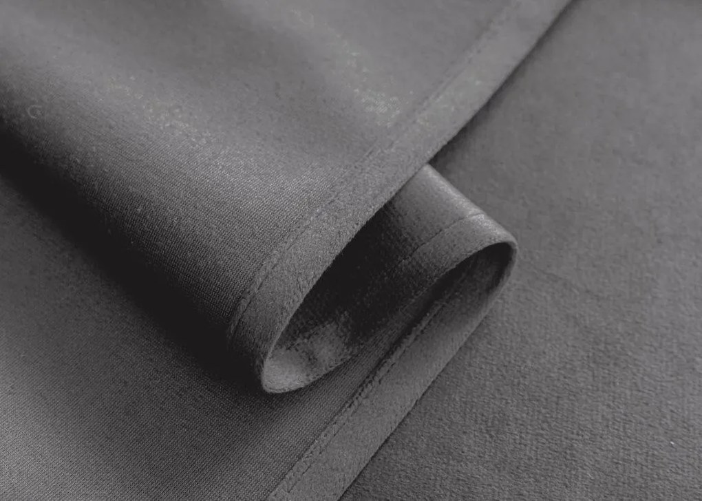 Jasnoszara zasłona zaciemniająca VELVET 140x250 cm Zawieszanie: Taśma z wiązaniami