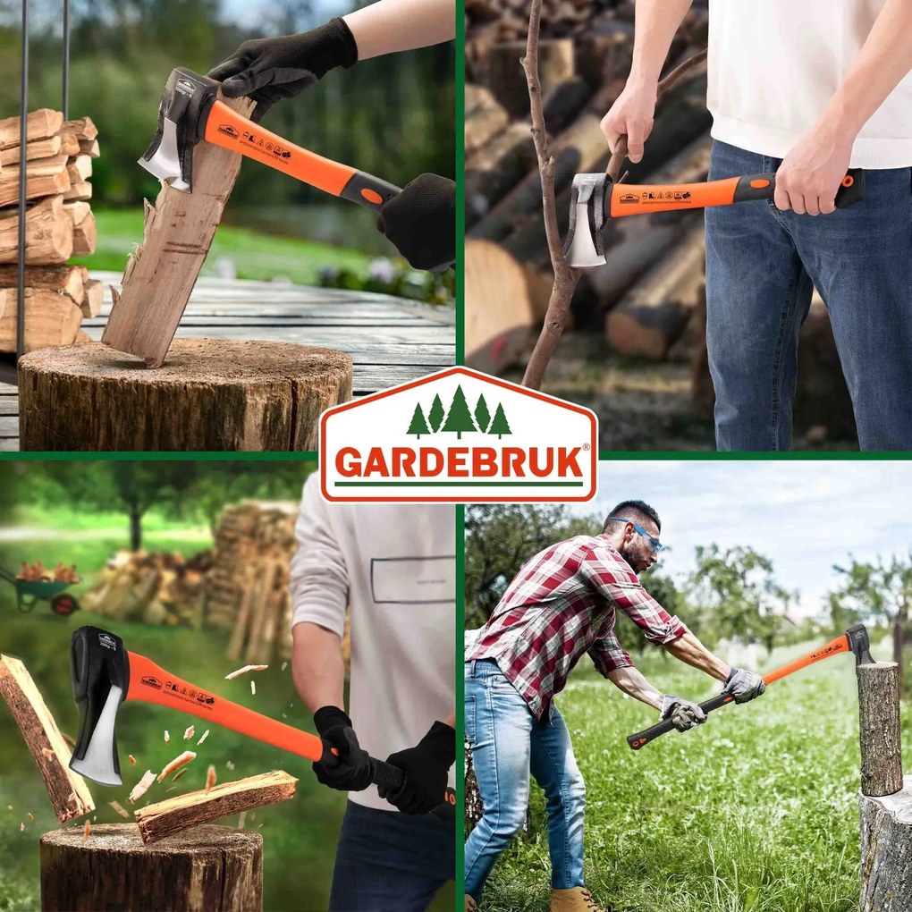 Zestaw siekier TOMS, siekiera i rozłupywacz, 2 sztuki, czarna/pomarańczowa Gardebruk