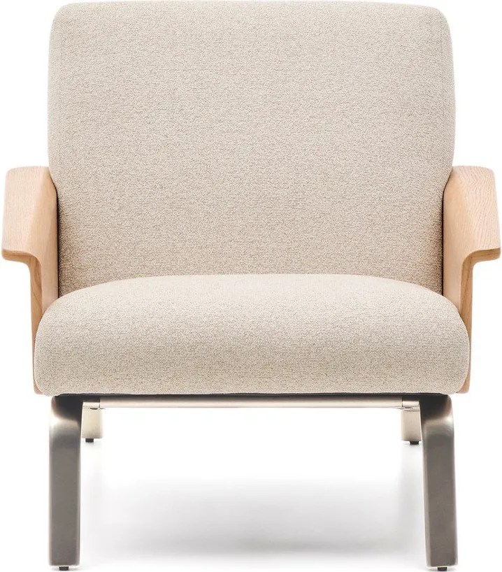 Beżowy fotel z tkaniny szenilowej Amsen – Kave Home