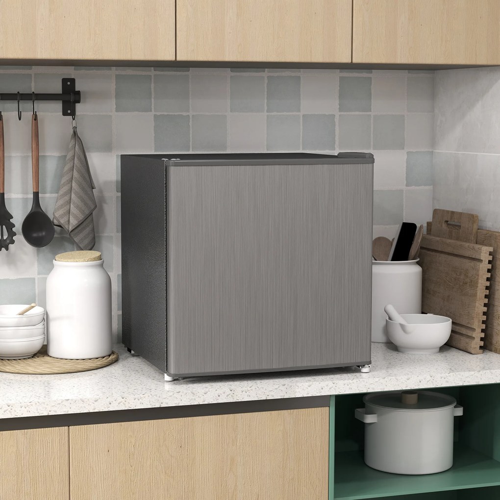 HOMCOM Mini-Zamrażarka 35 L Elektryczna, 161W, Wolnostojąca, Mini Zamrażalnik 47 x 44,2 x 48,8 cm, Szara