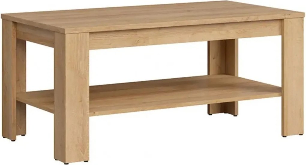 Ława z Półką do Salonu Drewniana DYNAMO 102 cm Dąb evoke Loft