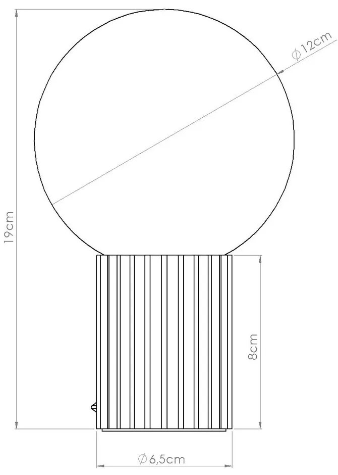 Kremowa lampa stołowa ze szklanym kloszem (wysokość 19 cm) Orbital – Sollux