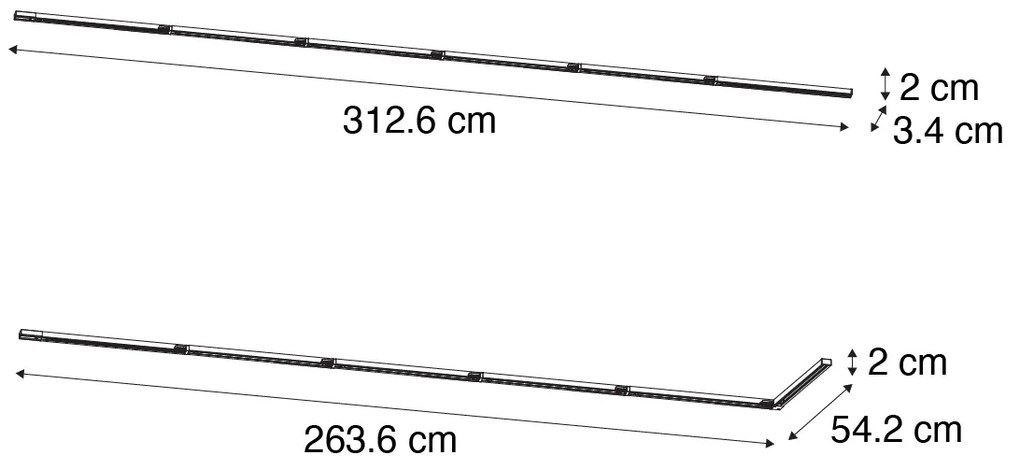 Nowoczesny system oświetlenia szynowego czarny 1-fazowy 300cm - Iconic Nowoczesny Oswietlenie wewnetrzne