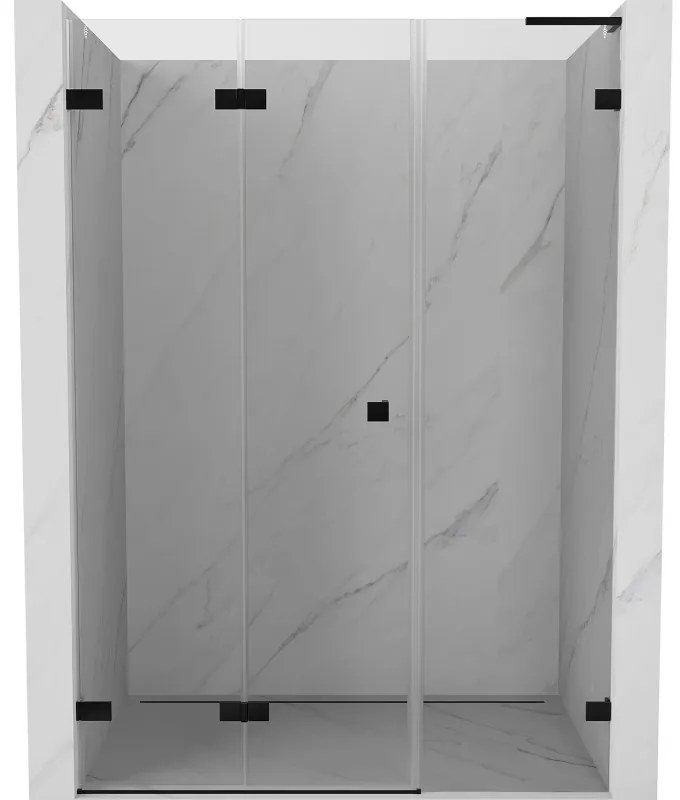 Mexen Lunar-F L drzwi prysznicowe składane lewe 140 cm, transparent, czarne - 836SL-140-050-70-00-L