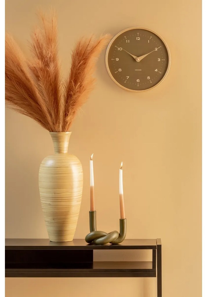 Karlsson 5995MG designerski zegar ścienny brązowy,średnica 30 cm