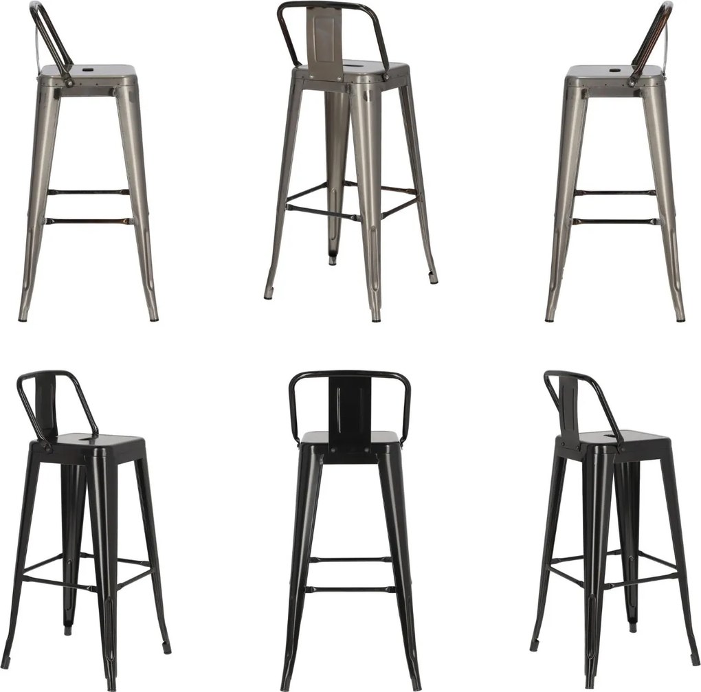 Metalowy hoker barowy Paris 75 short back
