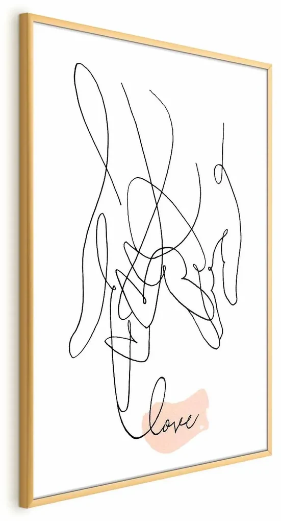 Plakat Splątane uczucie 21x30 cm z ramą złotą bez marginesu ARTGEIST B