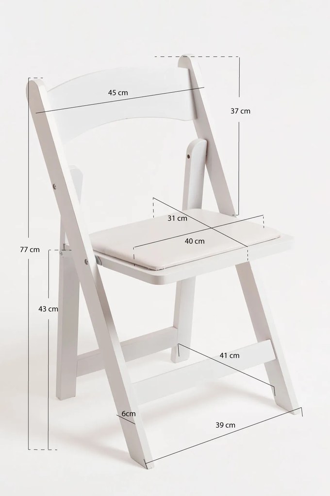 Zestaw 4 skadanych krzese Wala z drewna