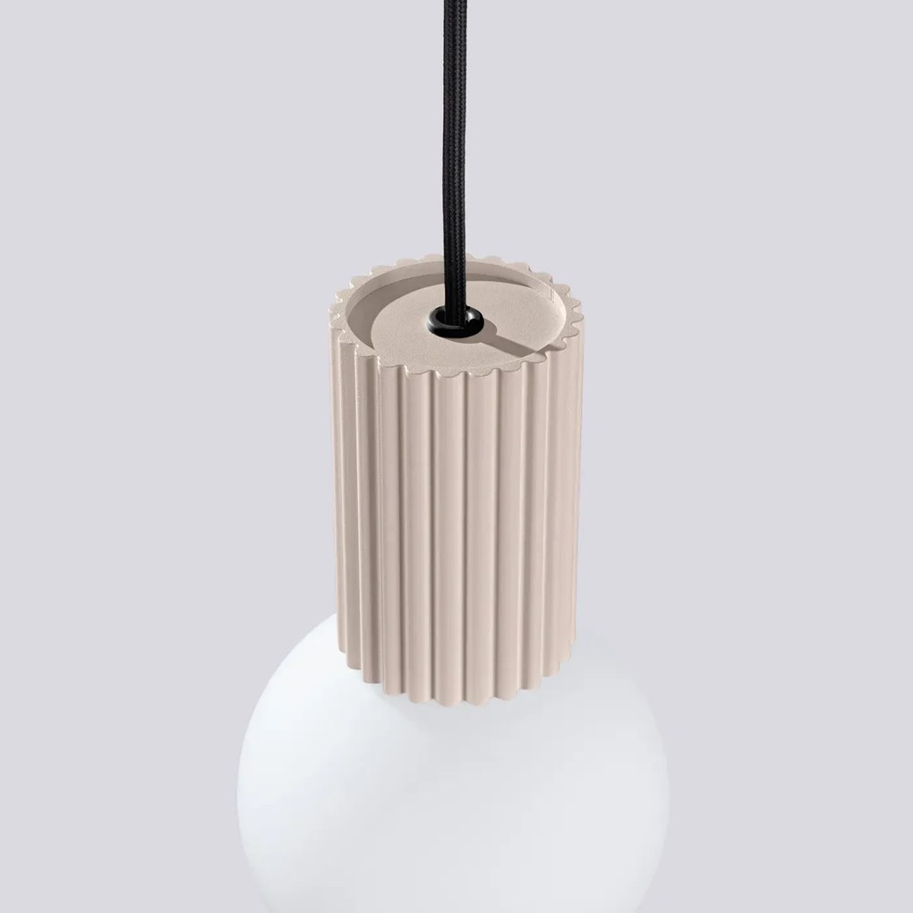 Lampa wisząca HALO 1 taupe ryflowana SOLLUX LIGHTING