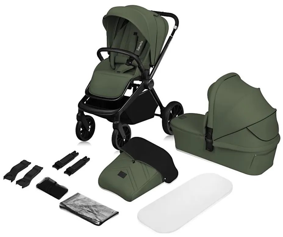 Lionelo - Wózek wielofunkcyjny 2w1 MIKA PLUS Oliwkowy