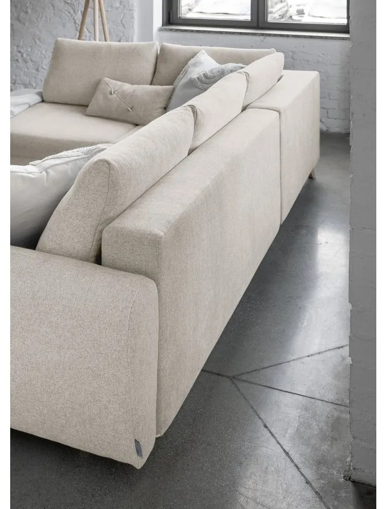 Beżowa rozkładana sofa w kształcie litery "U" Miuform Scandic Lagom, lewostronna