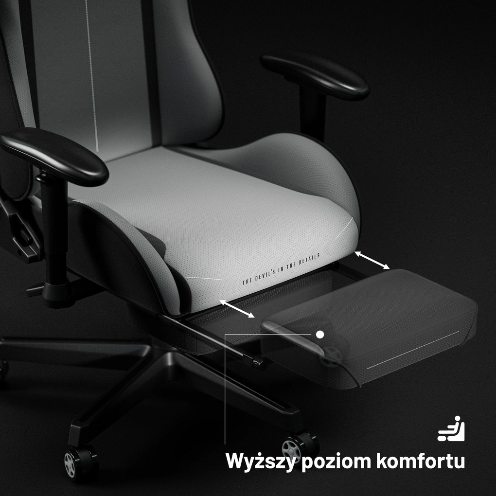 Fotel gamingowy materiałowy szary: Diablo X-Starter