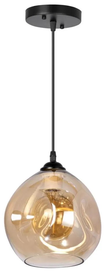 Żyrandol na lince 1xE27/60W/230V czarny/dymny