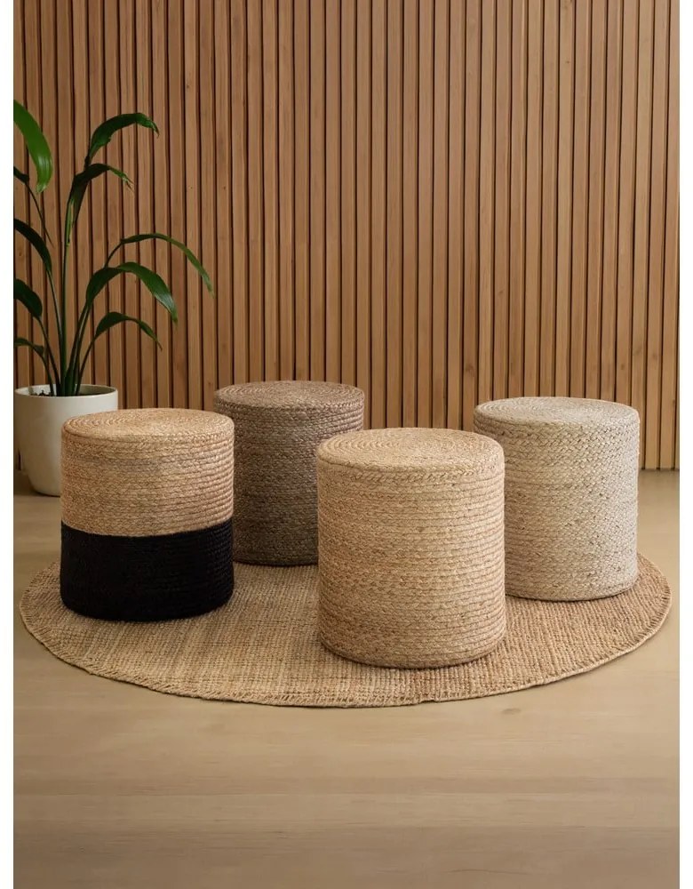 Szarobeżowy puf Jutta Greige – Hanse Home