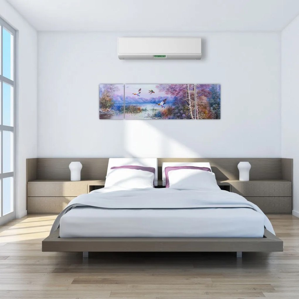 Obraz - Idzie jesień, obraz olejny (170x50 cm)