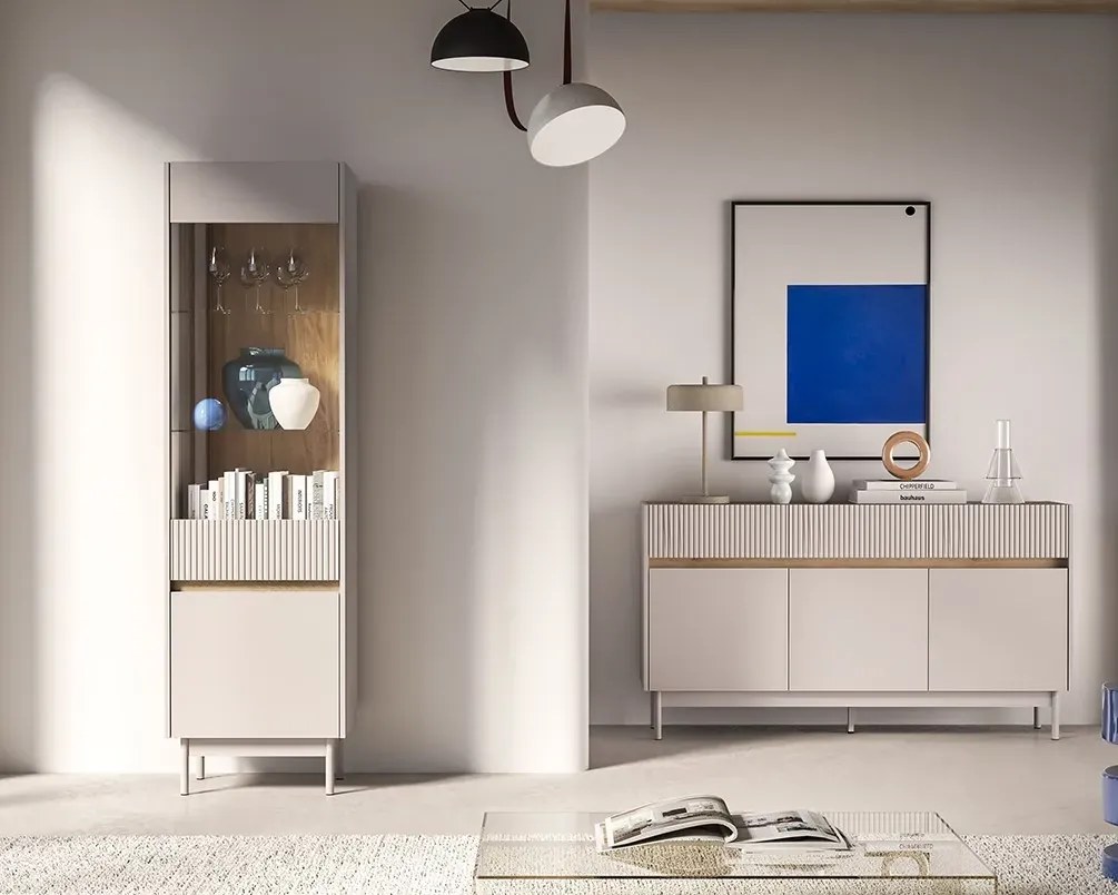 Komoda DUMI 05 3D3S 154 kaszmirowa/dąb cremona  ML MEBLE