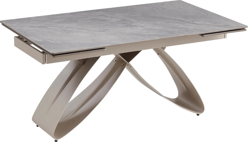 Rozkładany stół z ceramicznym blatem Luigi 160-240 cm, szary marmur/kaszmir