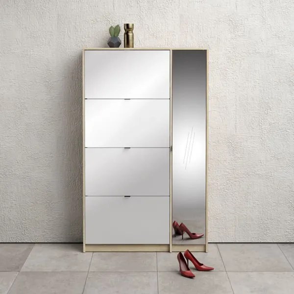 Szafka na buty z lustrem Roma 5D dąb sonoma / biały